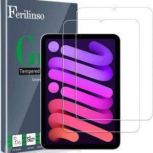 Ferilinso Designed for iPad Mini 6 2021 Screen Protector, 2 Pack HD Tempered Gla